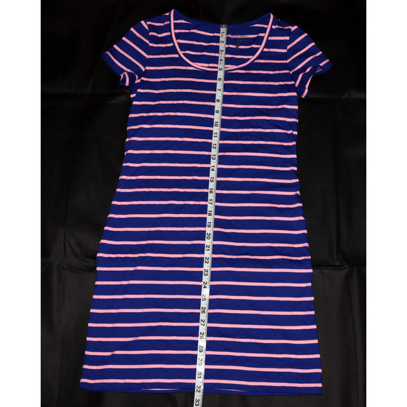 Lilly Pulitzer Beacon Women Short Sleeve Blue Pink Striped T-Shirt Dress Size XS - Picture 6 of 7